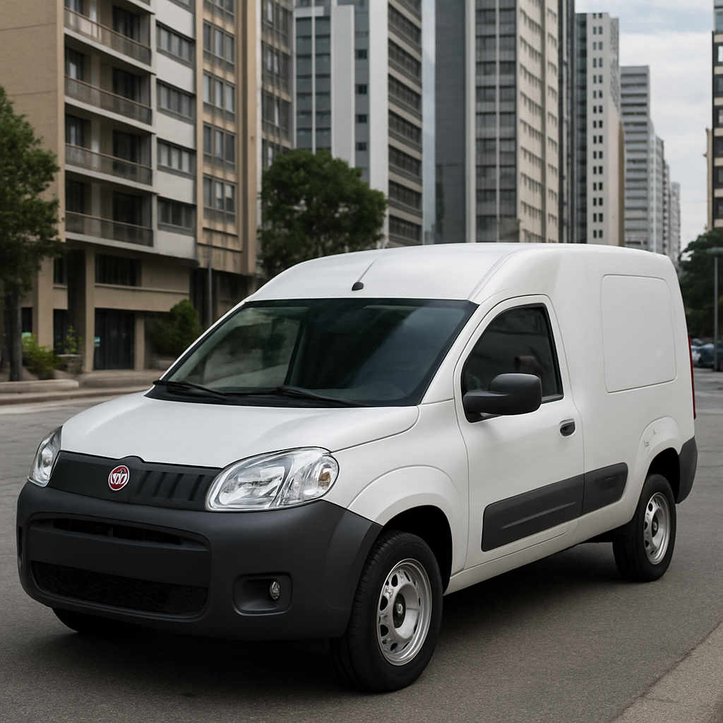 Fiat Fiorino de carga da LogiX.sp em uma rua de São Paulo